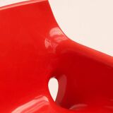 Set of 4 red "Gaudi" armchairs by Vico Magistretti for Artemide