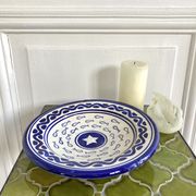 Decorative ceramic deep plate with fish decoration