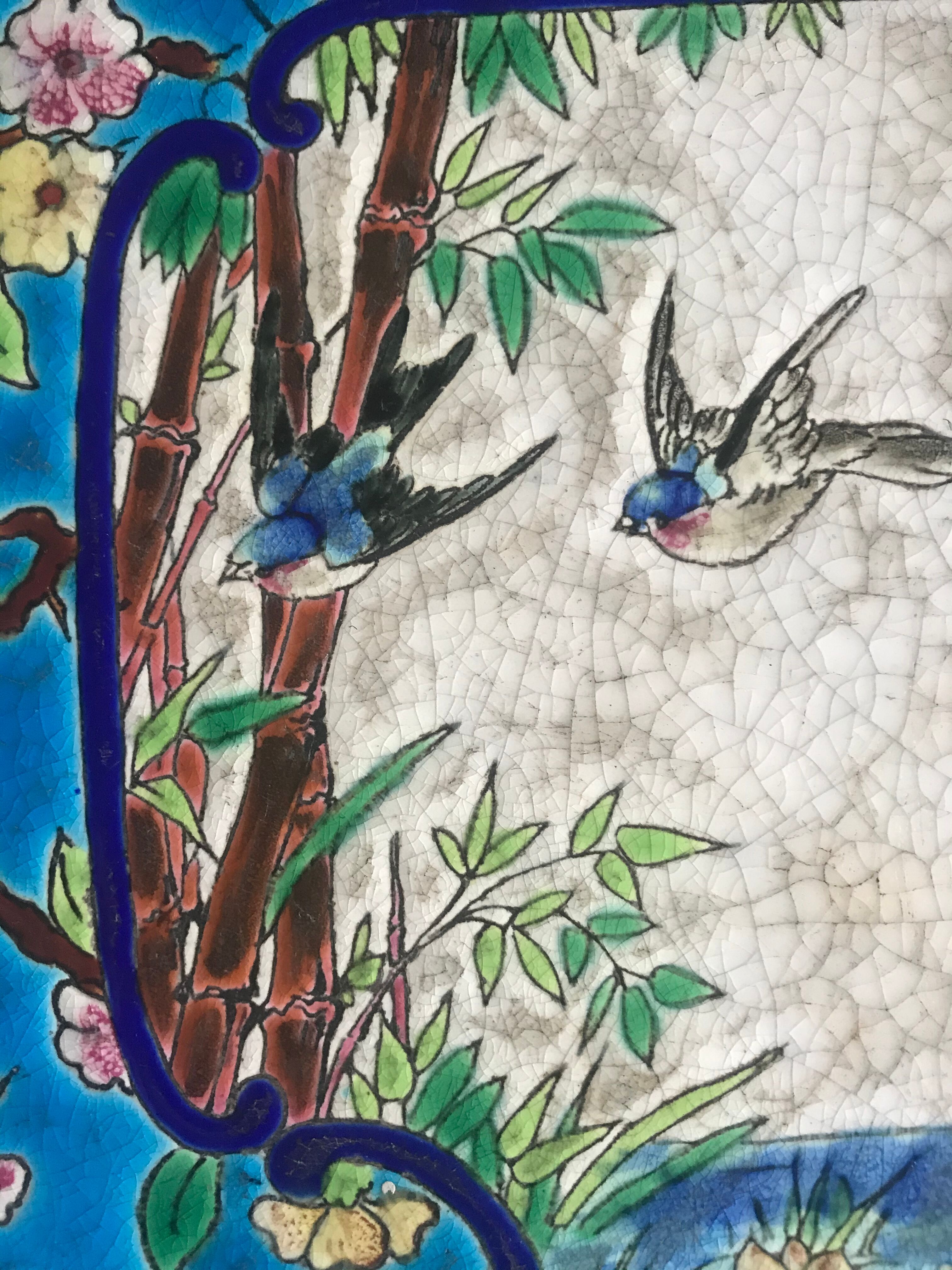 Longwy 19th-century enamels sellette