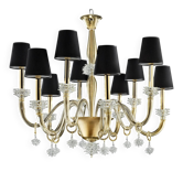 Chandelier en verre de Murano "Rostrato" vénitien moderne