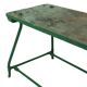 Établi industriel vert unique en bois et métal, 160 cm