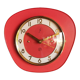 Vintage formica clock silent trapezoid wall clock "SMI red"