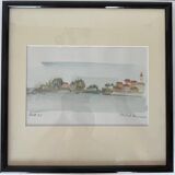 Watercolor representing the island of Malta signed B de Maisonneuve