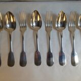 8 cutlery in silver metal, model Cluny/Valois/Vieux Paris