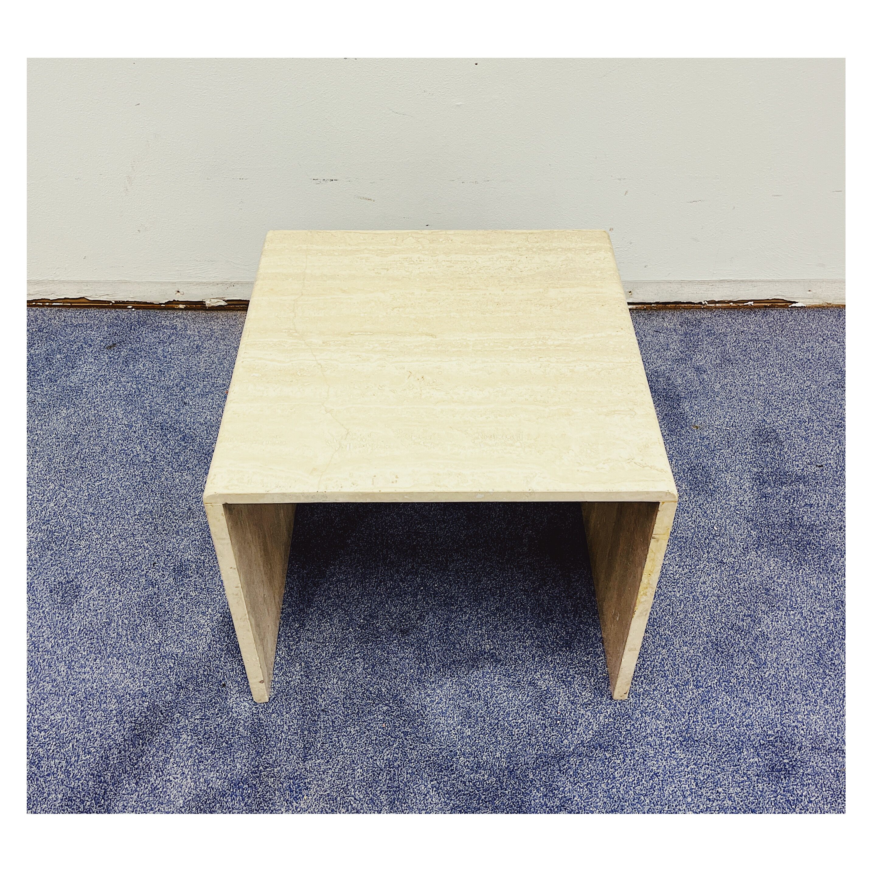 Vintage side table travertine