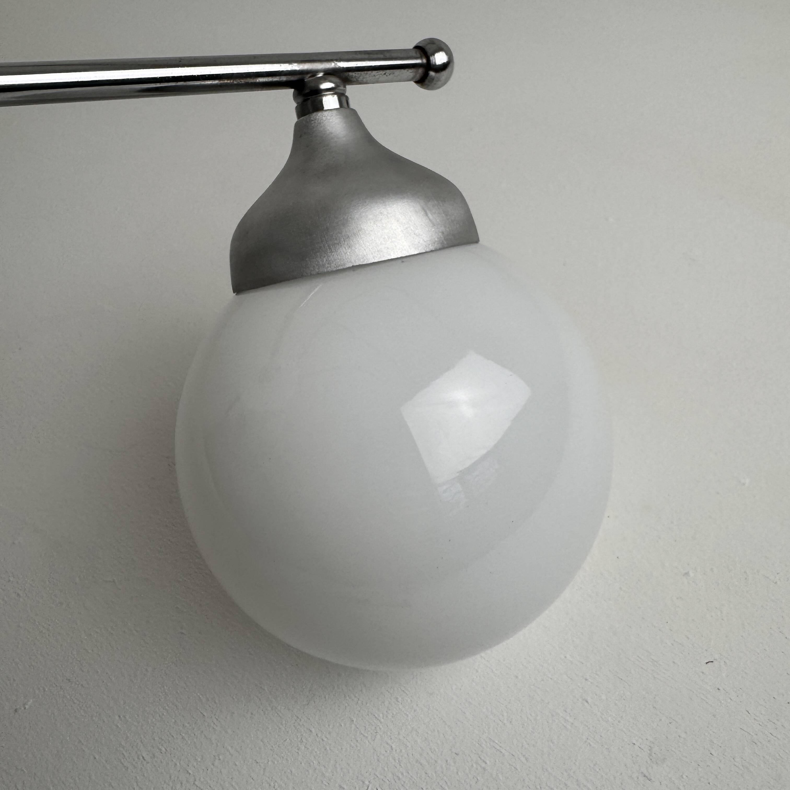 VINTAGE METAL AND OPALINE WALL LIGHT