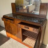 Vintage marble sideboard with mirror from the 1930s