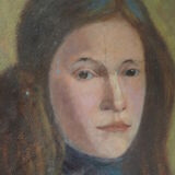 Portrait of a young girl, oil on cardboard 44 x 54 cm