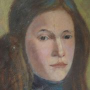 Portrait of a young girl, oil on cardboard 44 x 54 cm