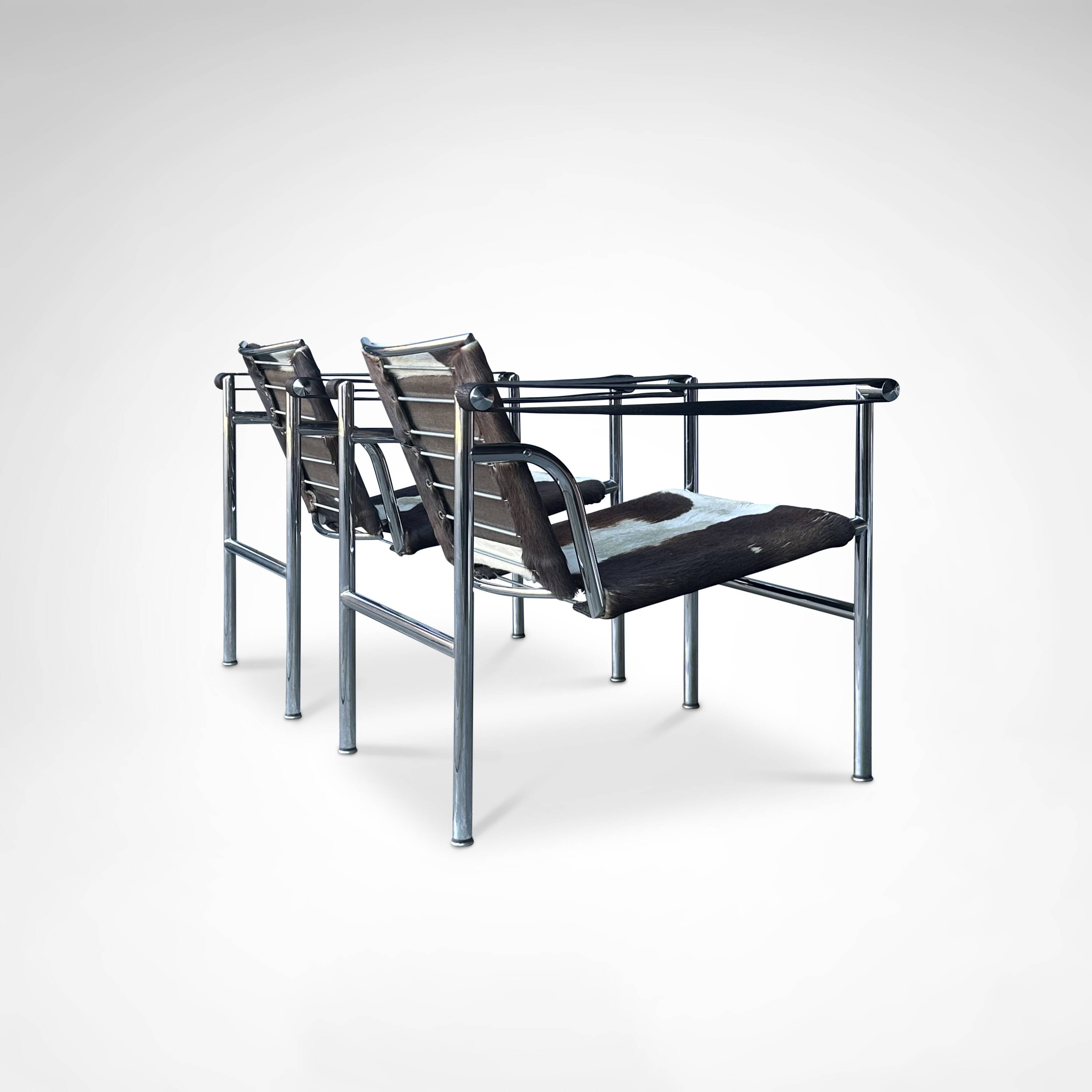 Early number LC1 ponyskin armchair by Le Corbusier et al for Cassina 1970s