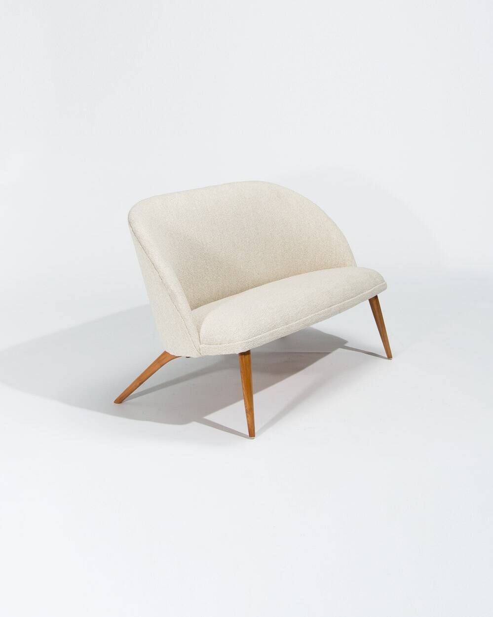 1940’s Swedish Mid-Century Sofa in Cream Bouclé