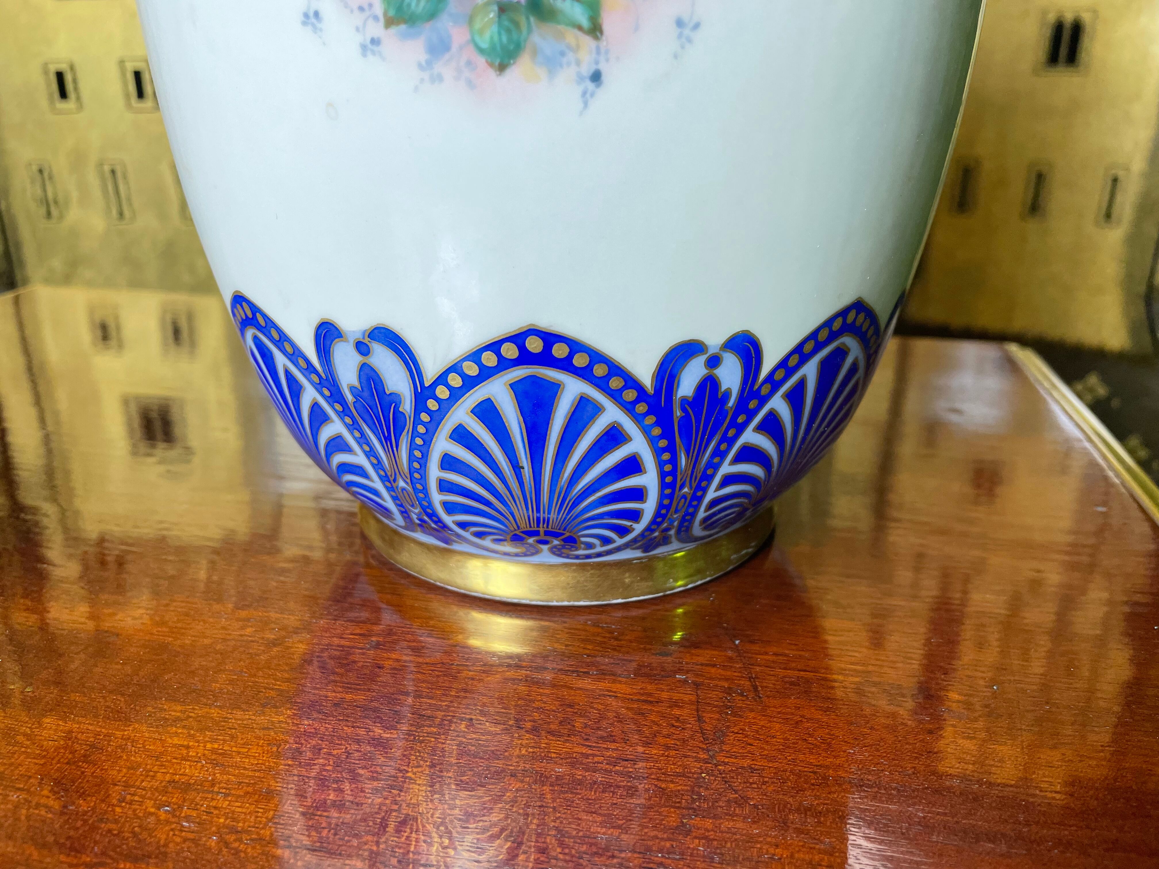 Pair of earthenware vase from Limoges