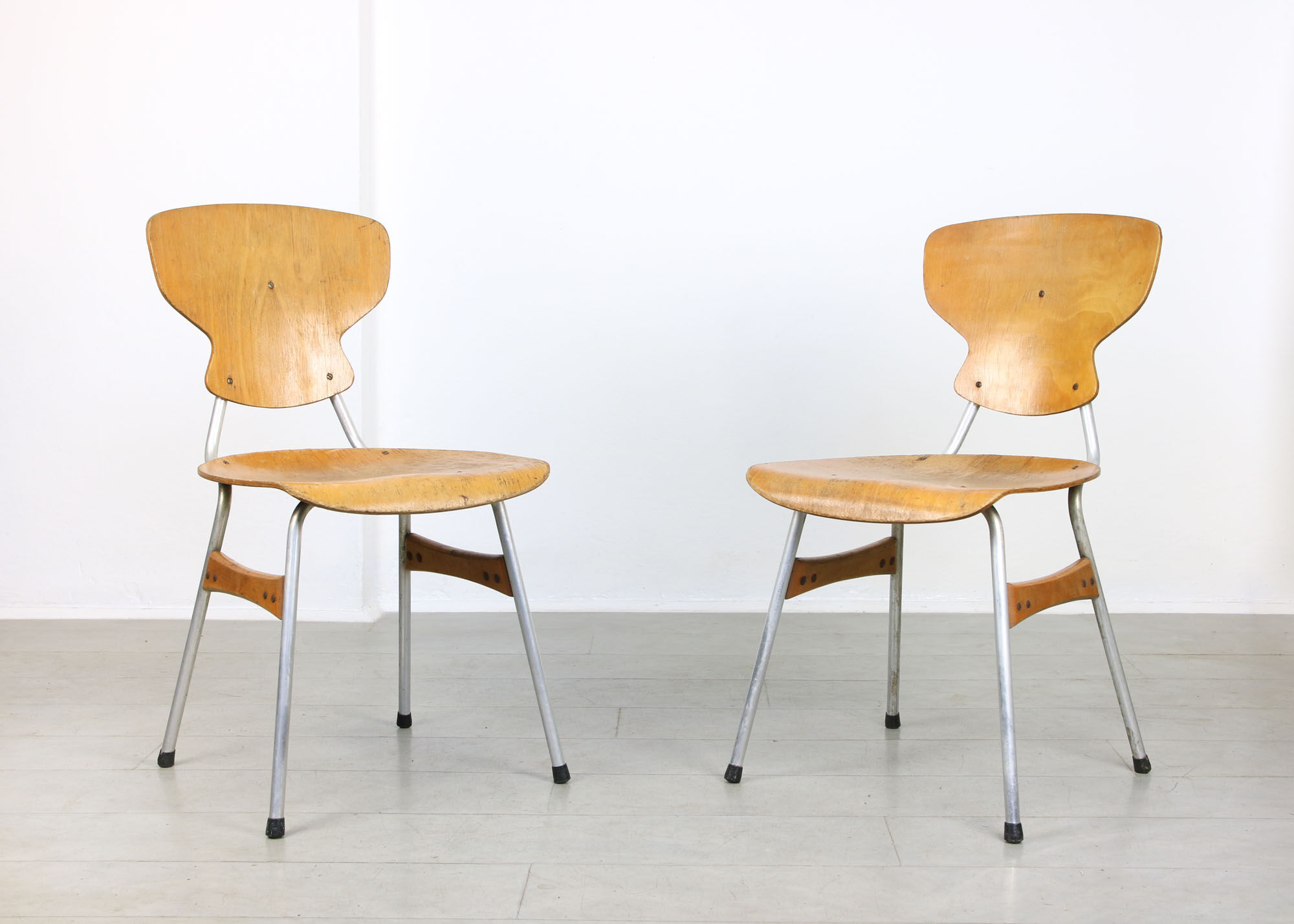 Mid-century plywood chairs by niko kralj, set of 2