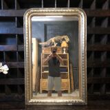 Gilded Louis Philippe mirror with decoration 120x77