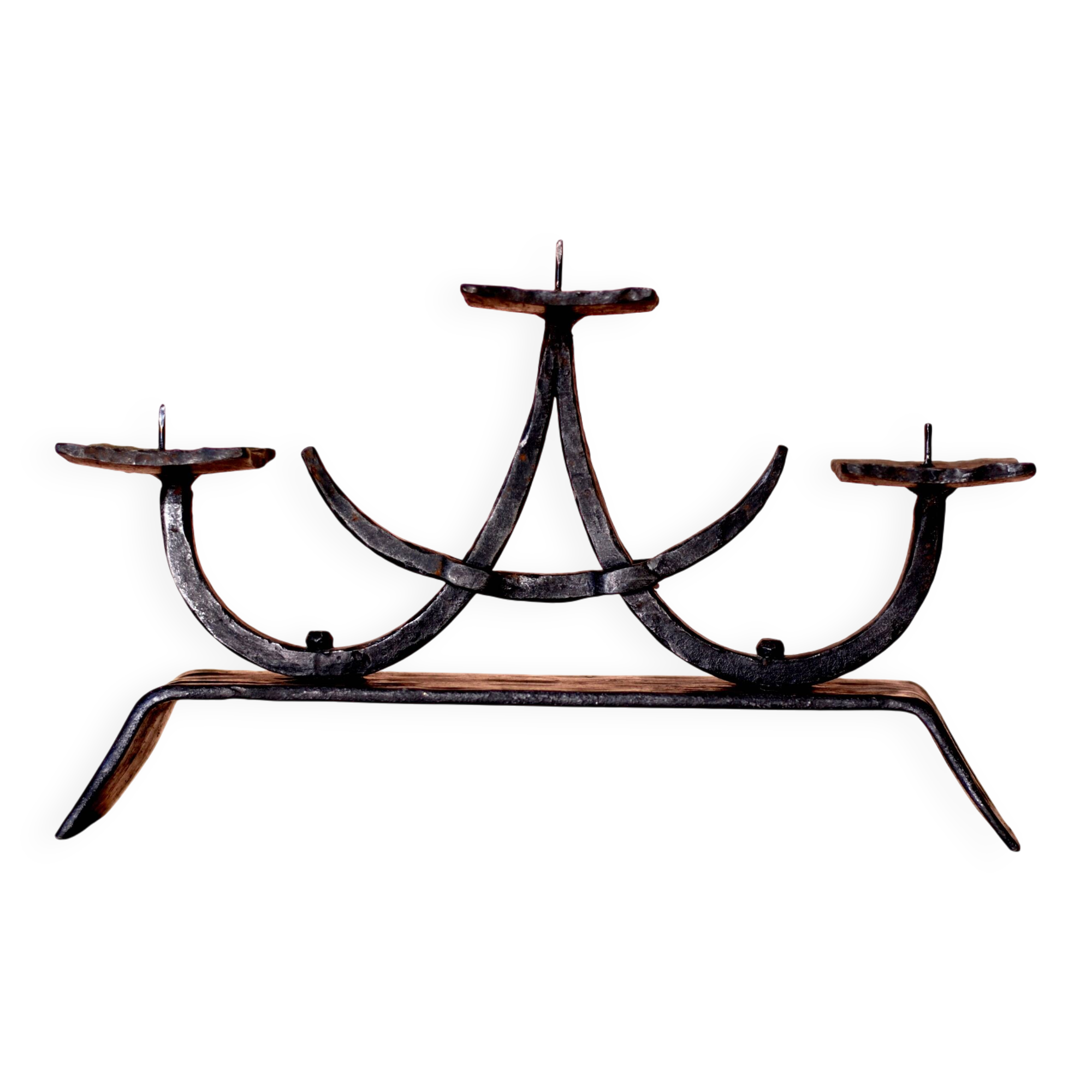 Vintage Wrought Iron Candle Holder, France, 1960s