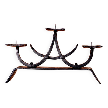 Vintage Wrought Iron Candle Holder, France, 1960s