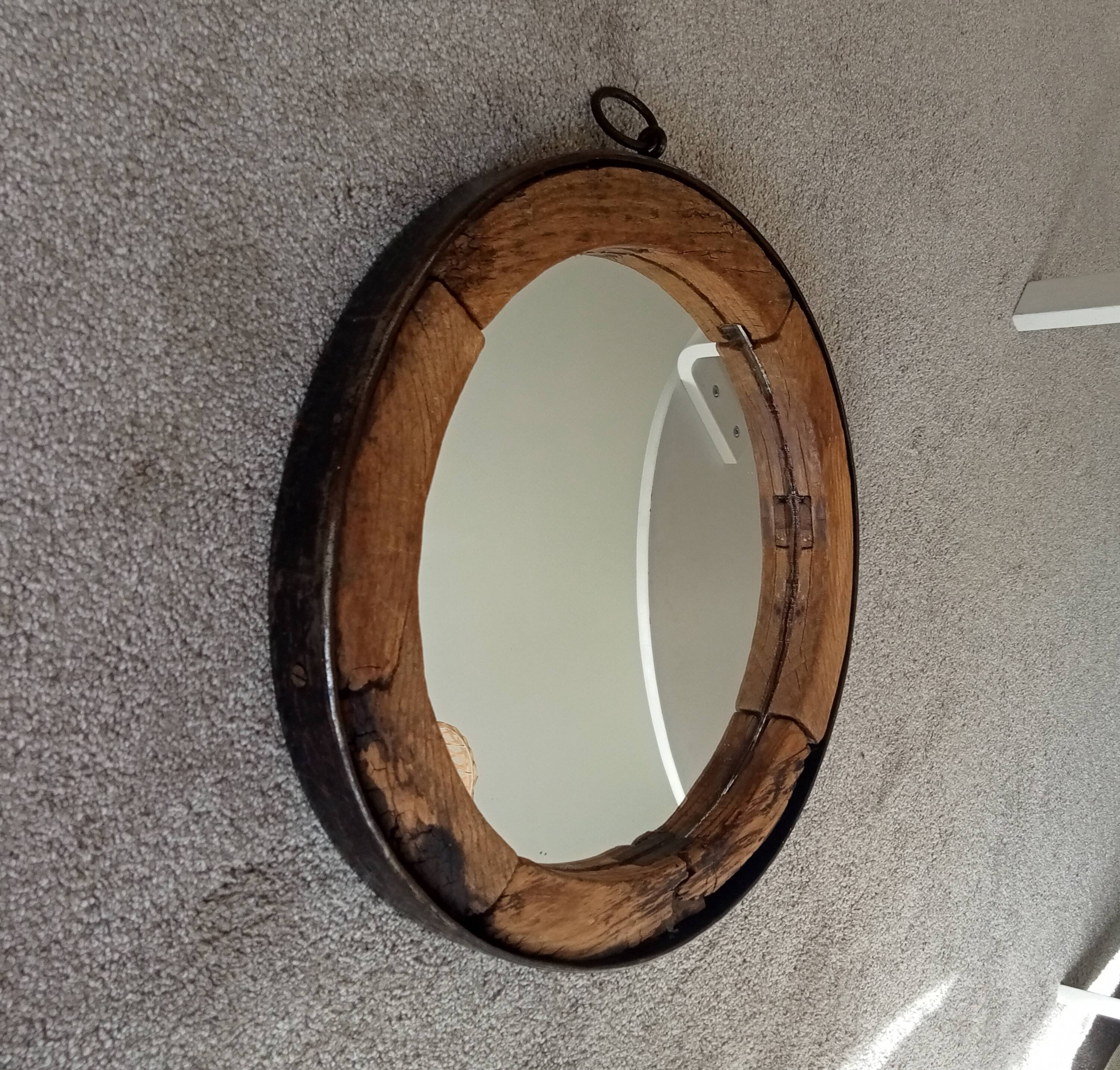 Miroir ancien brutaliste en fer forgé DLG Jean Touret