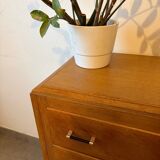 Très belle commode vintage en chêne miel