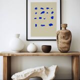 Abstract blue giclee print, 50x70cm