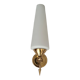 Applique en laiton doré et opaline blanche 1960