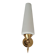Applique en laiton doré et opaline blanche 1960