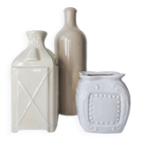 Trio ceramic vases
