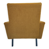 Fauteuil design en bouclette jaune cumin