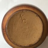 Glazed stoneware jug signed "KD".