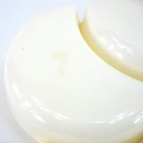 Plateau serviteur apéritif en plastique beige - compartiments en forme de fleur - vintage années 70
