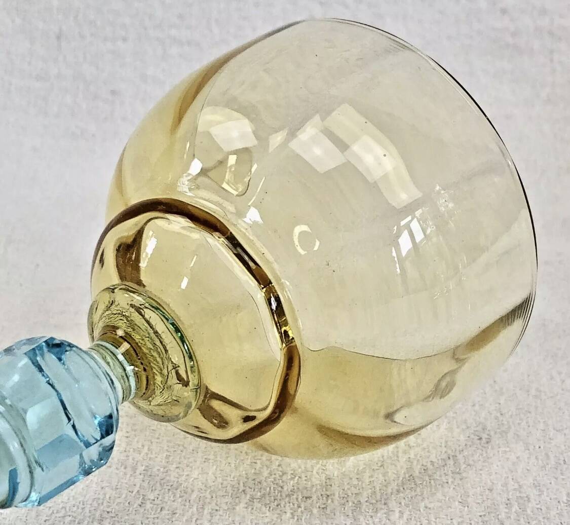6 anciens verres à vin eau bicolores George Sand