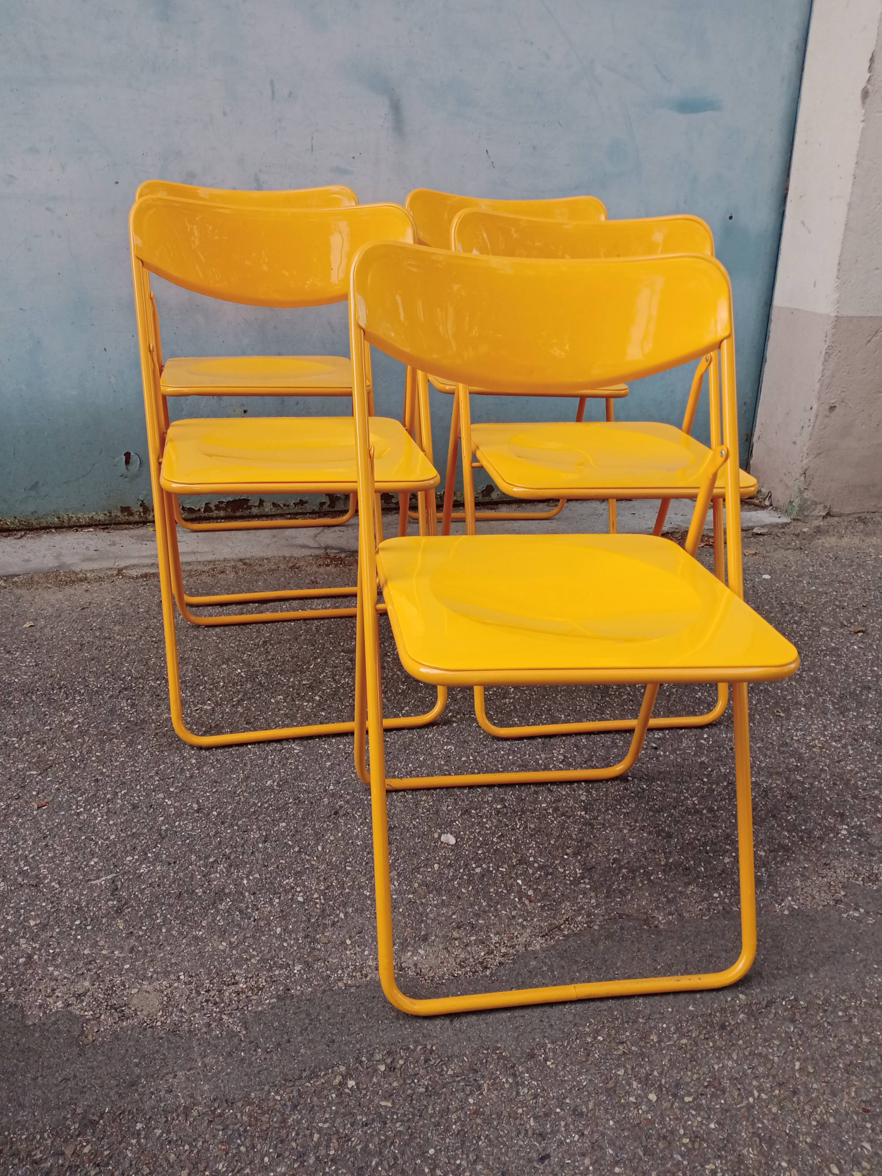 Orange vintage folding chairs