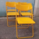 Orange vintage folding chairs