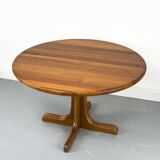 Danish Round Extendable Dining Table in Teak, 1970s