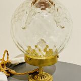 Mazzega Murano globe table lamp with golden brass base