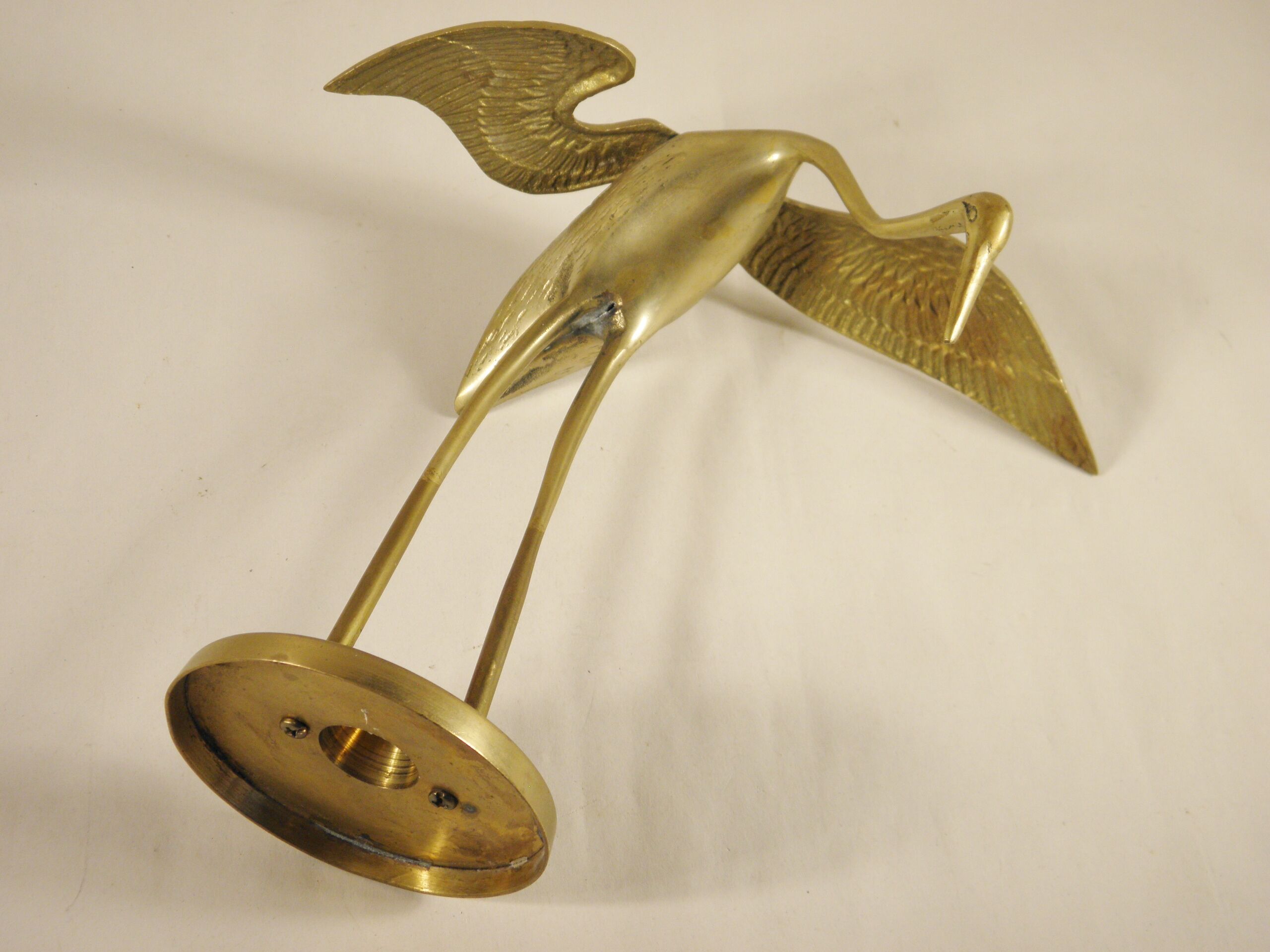 Brass heron 19 cm