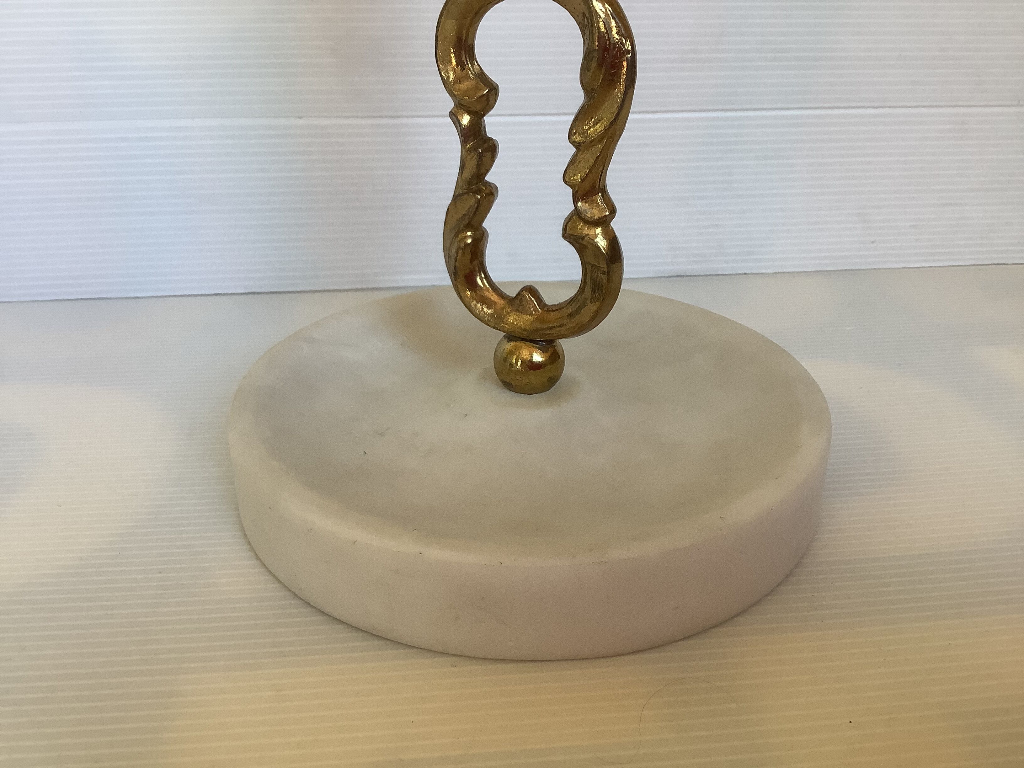 Metal and stone candle holder