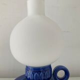 Vintage lamp of the 70s in ceramic and opaline