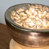 Lampe de table en verre de Murano, translucide, argent, par Carlo Nason, pour Mazzega,