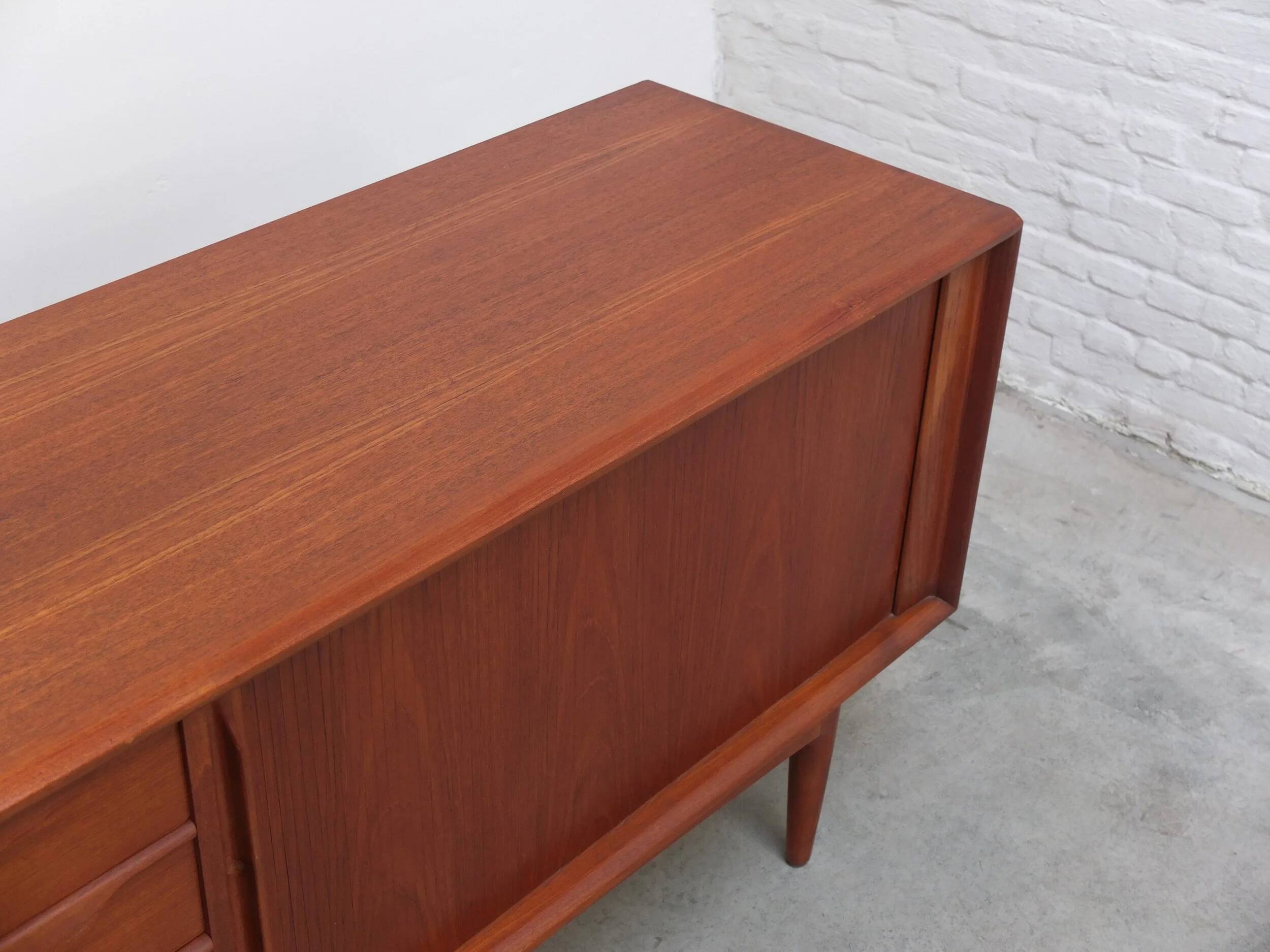 Danish sideboard with tambour doors by Bernhard Pedersen & Søn, 1960s