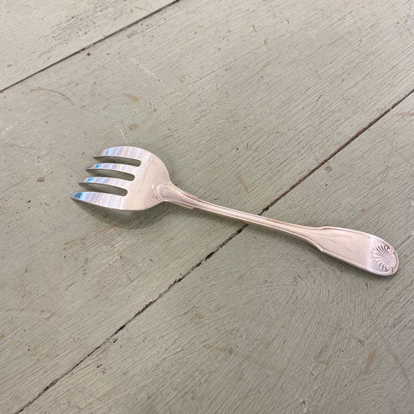 Serving fork, silver metal, Christofle