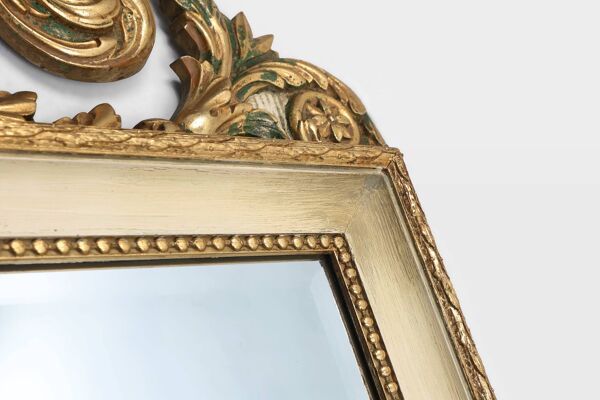 Miroir de style Napoléon III du XXe siècle en bois avec miroir à facettes, France