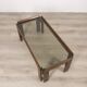 Vintage 70's table in wood and glass design Afra e Tobia Scarpa