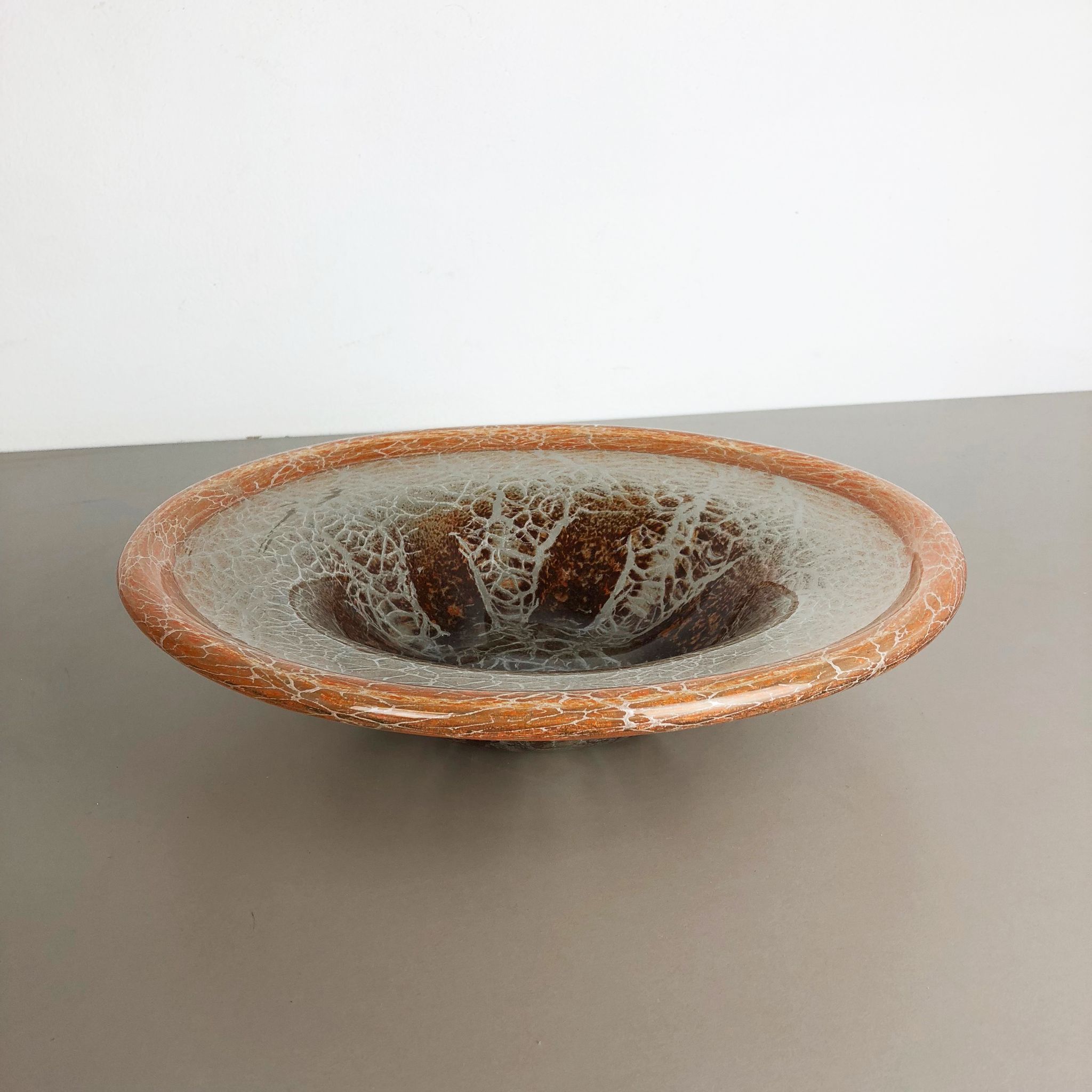 German Glass Bowl by Karl Wiedmann for WMF Ikora, 1930s Baushaus Art Deco