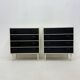 Set of 2 black and white chests of drawers, 1970s