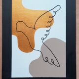 Minimalist painting with organic shapes