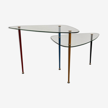 Italian Arlecchino Side Table in Glass by Edoardo Paoli for Vitrex