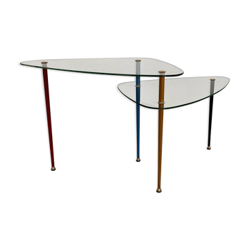 Italian Arlecchino Side Table in Glass by Edoardo Paoli for Vitrex