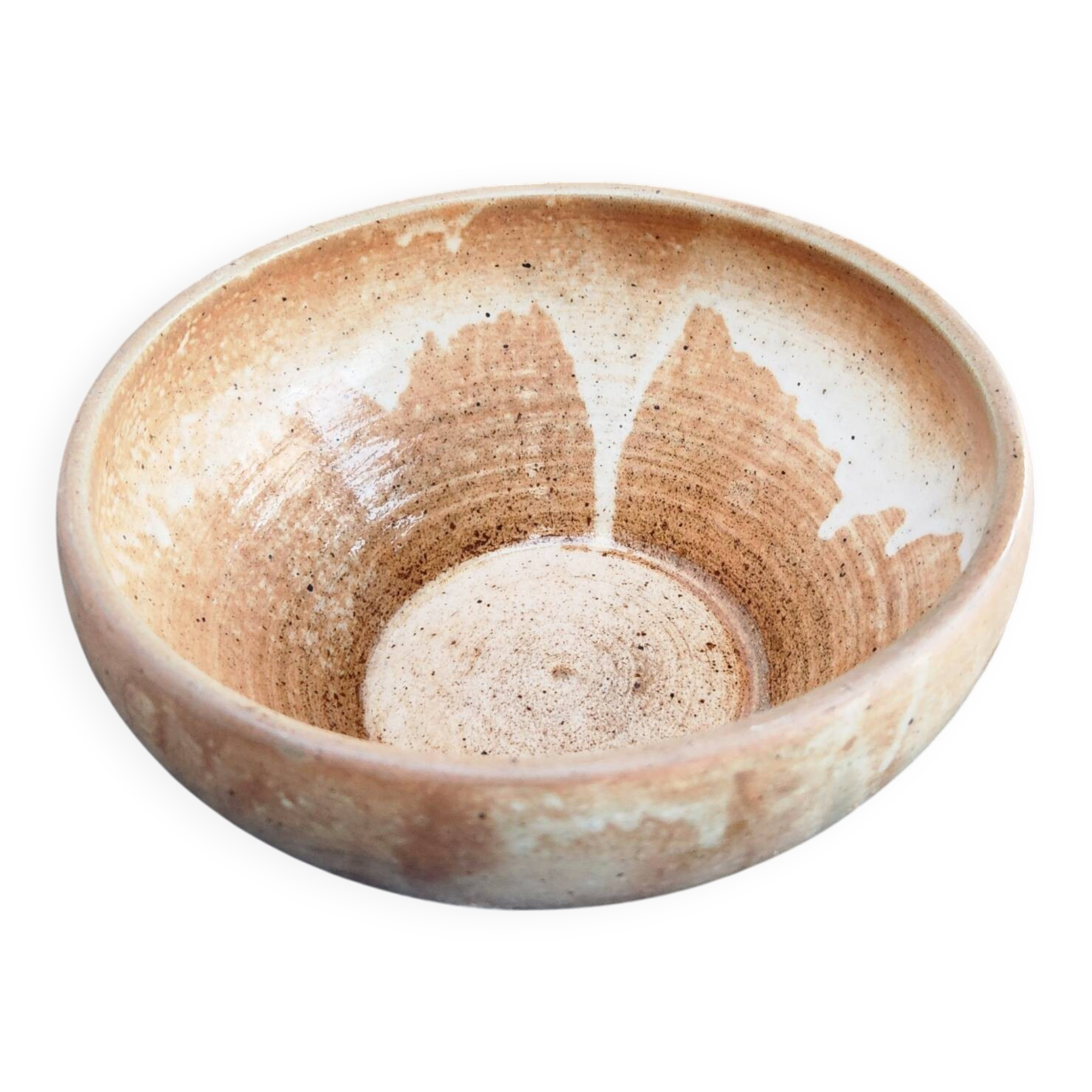 Vintage round stoneware salad bowl