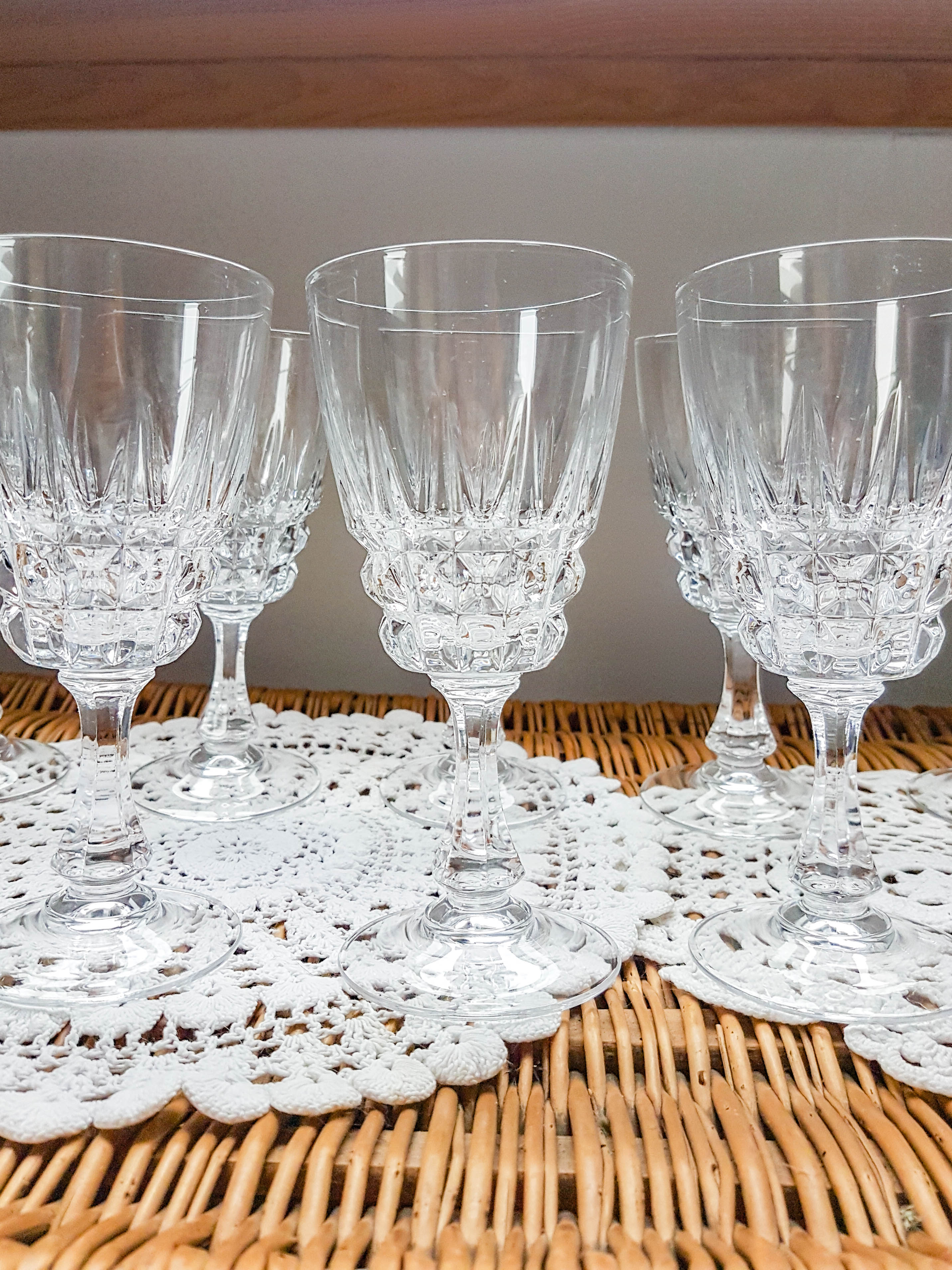 Lot de 6 verres à eau cristal d'arques modèle "Pompadour "