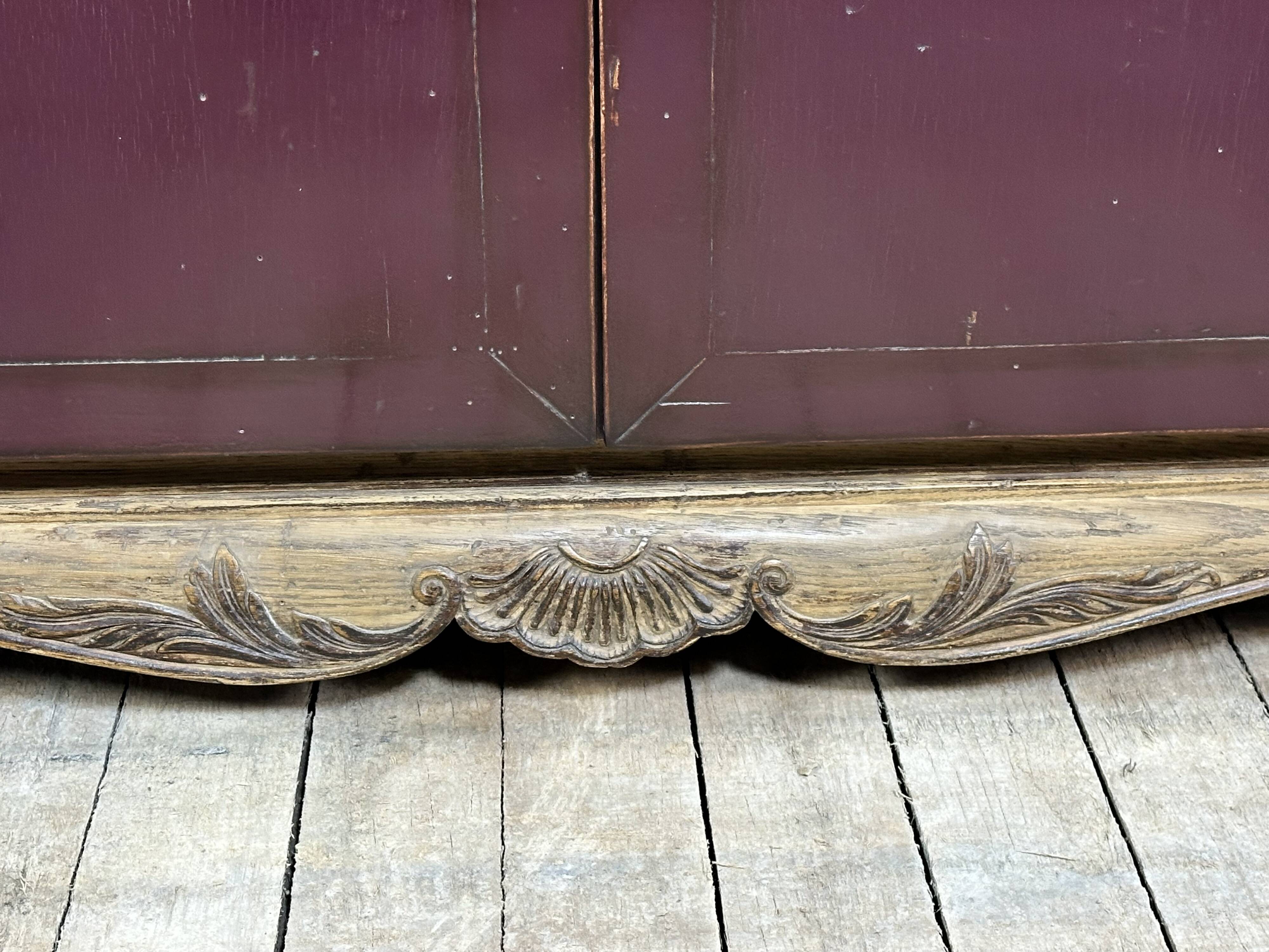 1950's lacquered wood and brass sideboard